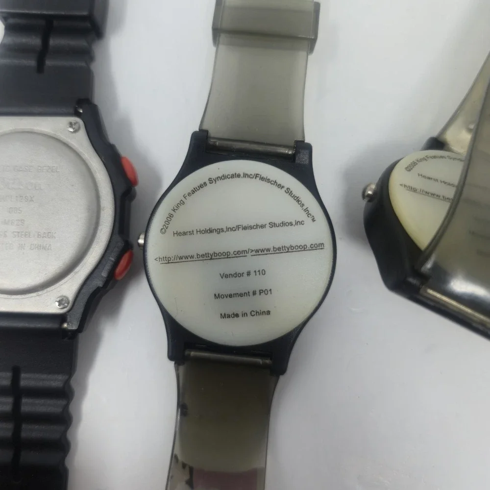 Vintage 1989 Guess Watch Pink Dial Wilson Glo Betty Boop Jelly Lot 4pc PARTS